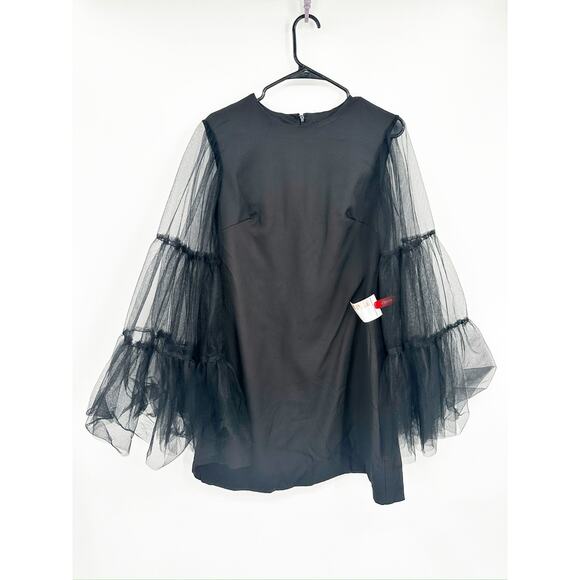 Ieena for Mac Duggal 49612 High Neck Flared Sleeve Mini Dress 8 - Picture 2 of 6